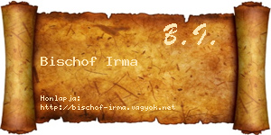 Bischof Irma névjegykártya
